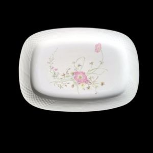 Renoir China Antique Pink Yellow Flower Floral Platter Rare Vintage